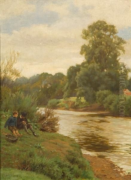 Preparing To Fish Oil Painting by Thomas Waterman Wood