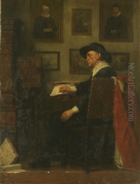 The Master In His Study Oil Painting by William Haines