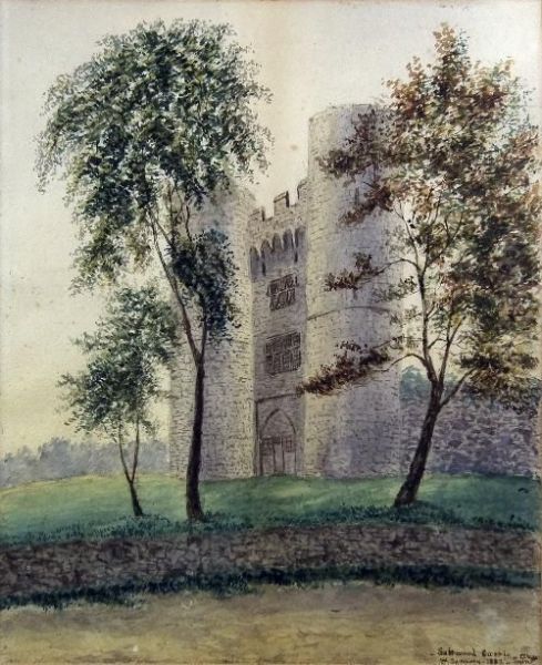 Saltwood Castle Oil Painting by Ellen Hains