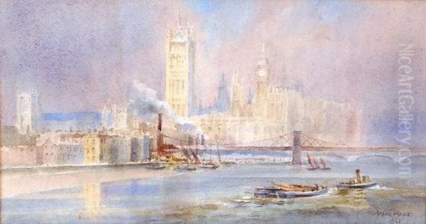 Westminster From The South Bank Oil Painting by Rose Hake