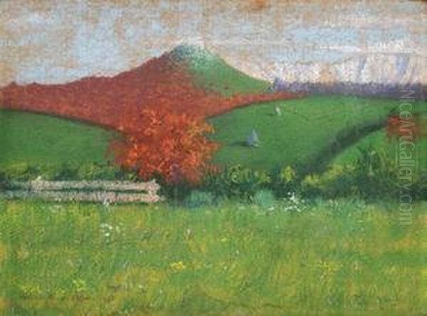 Zelena Krajina Oil Painting by Elemer Halasz-Hradil