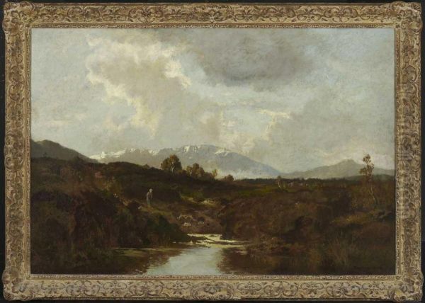 Blick Auf Die Benediktenwand. Oil Painting by Fritz Halberg-Krauss