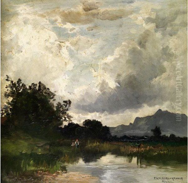 Altwasser Am Lech Oil Painting by Fritz Halberg-Krauss