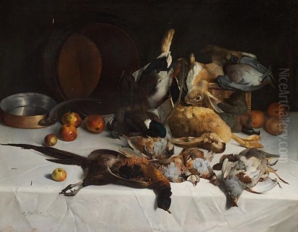 Still Life With Game Oil Painting by A. Halbert