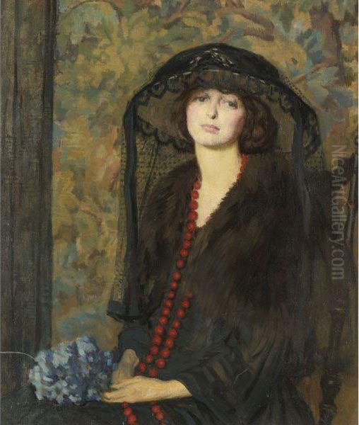 The Red Necklace Oil Painting by Philip Leslie Hale