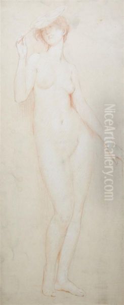 Nude With A Fan Oil Painting by Philip Leslie Hale