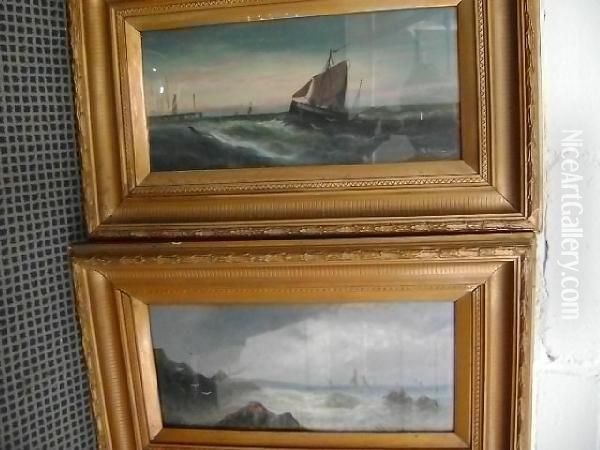 Seascapes With Sailing Vessels Oil Painting by William Matthew Hale