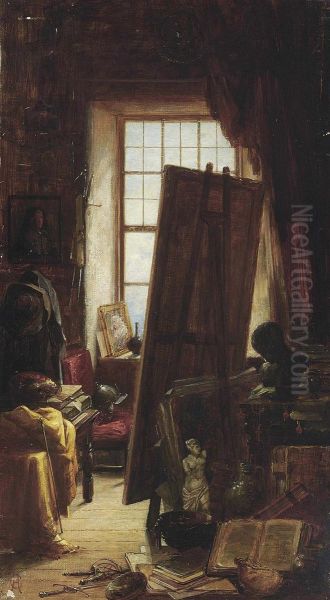 Studio Interior Oil Painting by Charles Halkerston