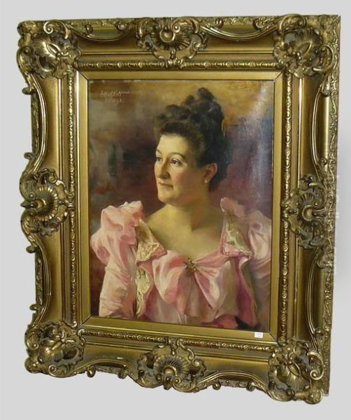 Portrait De Dame Oil Painting by Francois Joseph Halkett