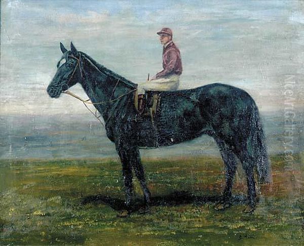 Jockey On Horse Oil Painting by Bernard Hall