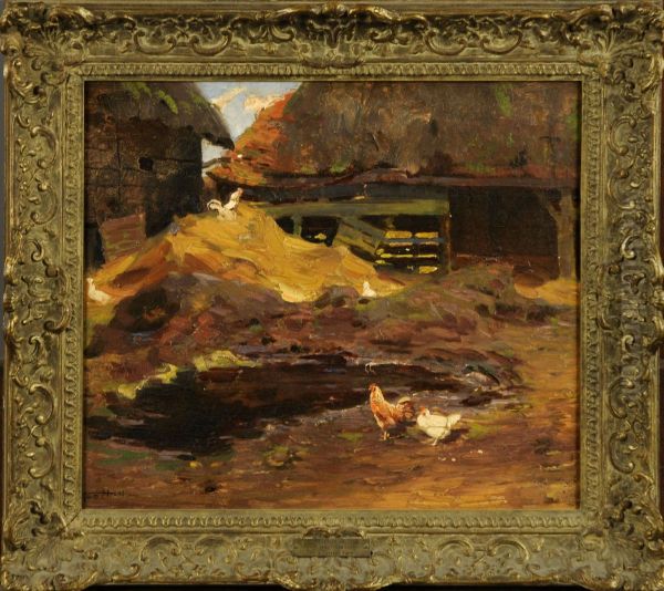 Cour De Ferme Oil Painting by Frederick Hall