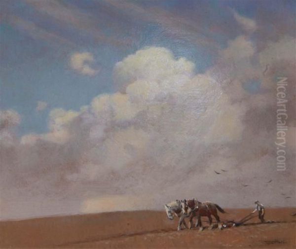 On The Berkshire Downs Oil Painting by Frederick Hall