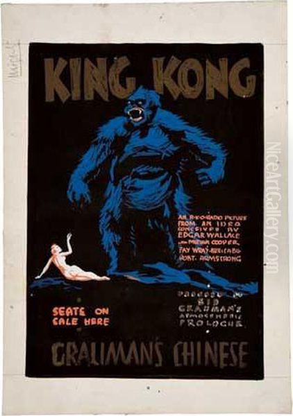 King Kong. Gouache Maquette Study For Poster. 1933. Oil Painting by George Edward Hall