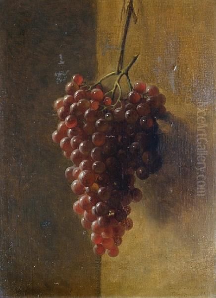 Still Life Of Grapes Oil Painting by George Henry Hall