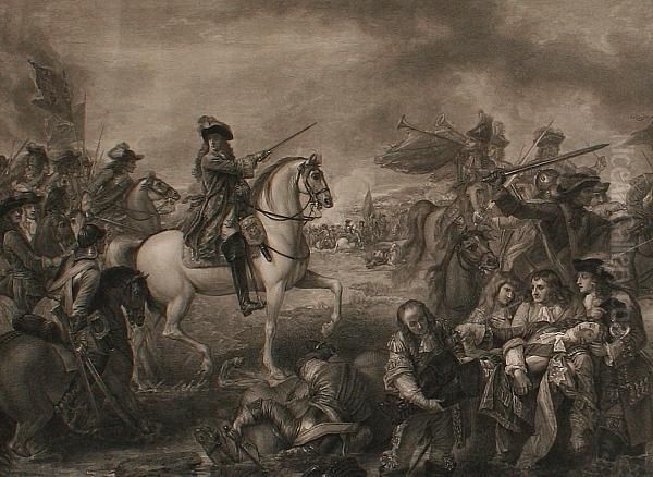 The Battle Of The Boyne Oil Painting by John Hall