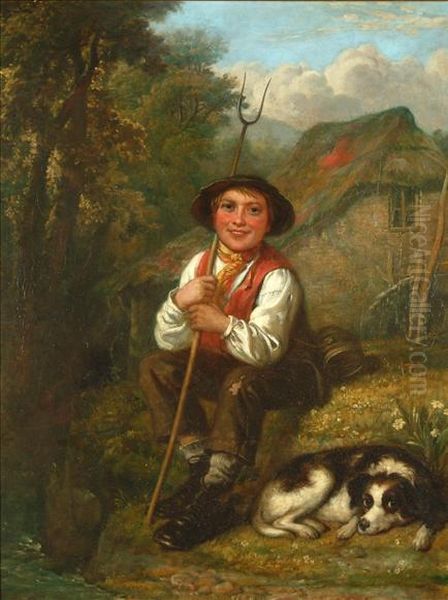 The Young Shepherd Oil Painting by Thomas P. Hall