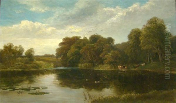 A Quiet Pool Oil Painting by William Hall