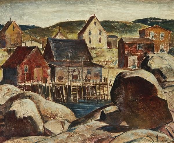 Indian Harbour Village, Nova Scotia by Joseph Sydney Hallam