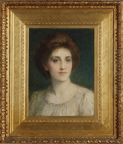 Portrait Of A Lady Oil Painting by Edward Charles Halle