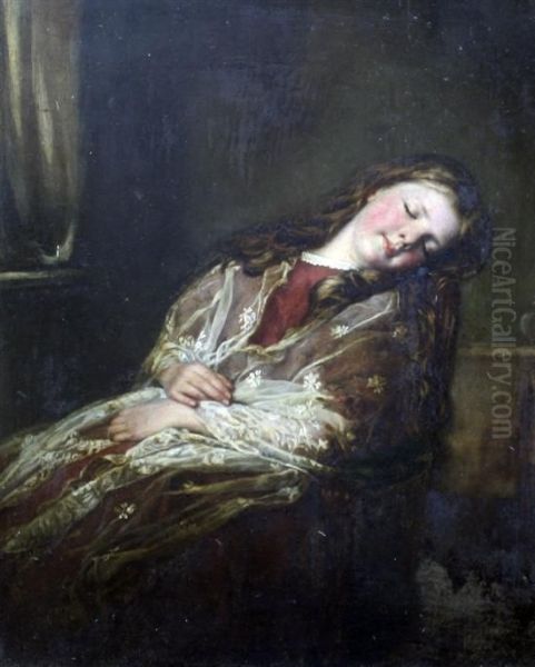 The Pretty Dreamer Oil Painting by Samuel Baruch Ludwig Halle