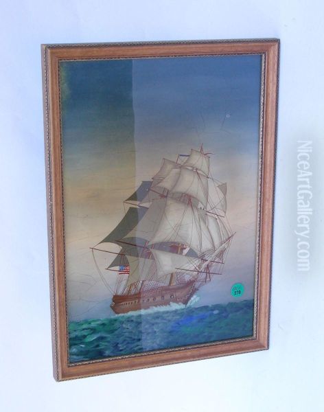 American Flagship Oil Painting by Dorothy S. Hallett