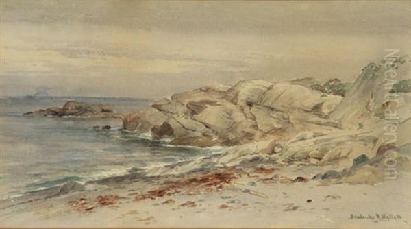 Rocky Seashore Oil Painting by Hendricks A. Hallett