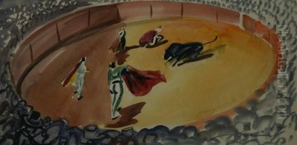 The Bull Ring Oil Painting by Robert Hallowell