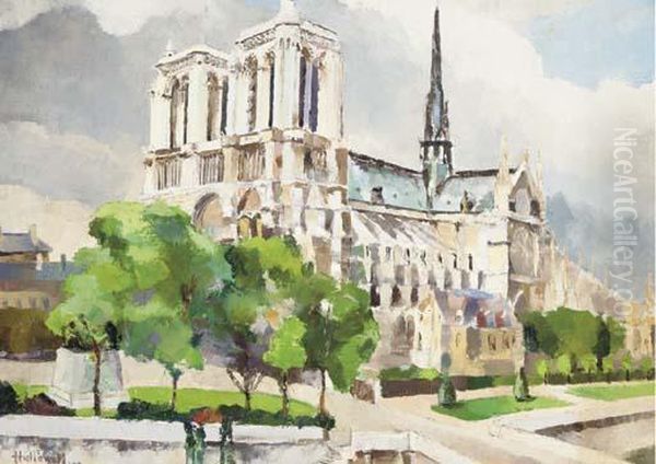 Notre Dame, Paris Oil Painting by Robert Hallowell