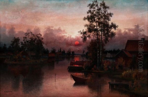 Dusk Oil Painting by Carl Hallstrom