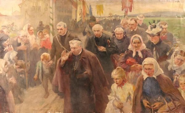 The Procession Oil Painting by Artur Lajos Halmi