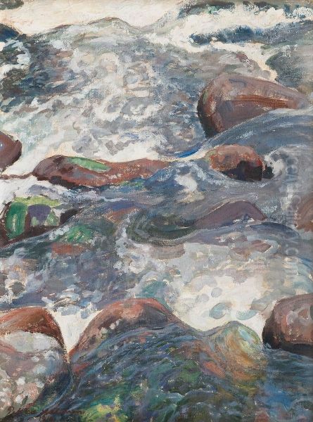 Rocky Rapids Oil Painting by Pekka Halonen