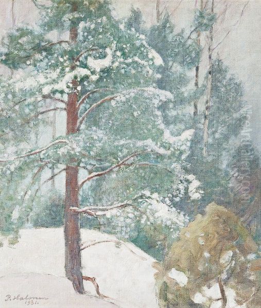 Winter Landscape Oil Painting by Pekka Halonen