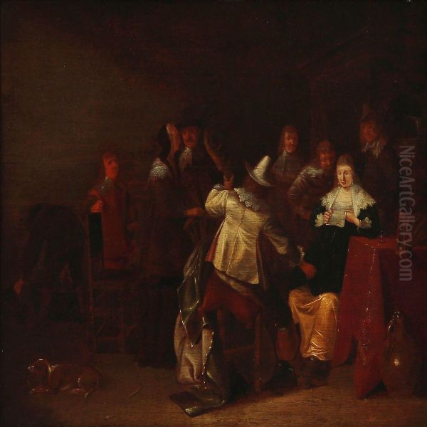 Interior With Musicians Oil Painting by Dirck Hals