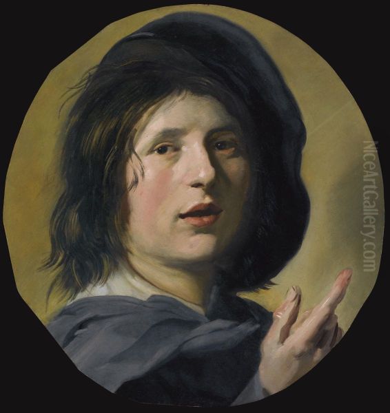 A Tronie Study Of The Head And Right Hand Of A Boy Oil Painting by Frans Hals