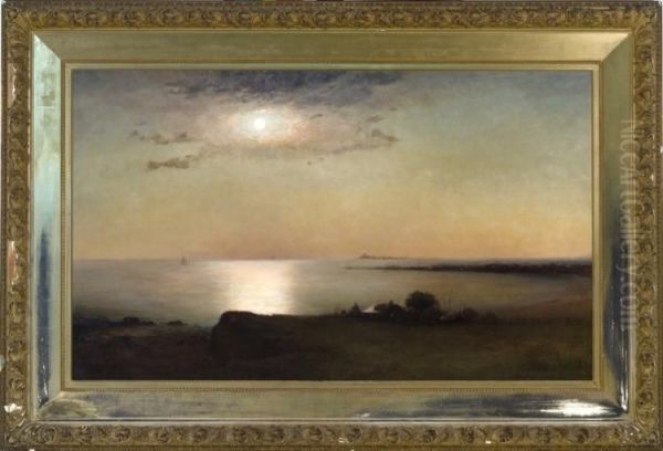 Probably Outer Boston Harbor Oil Painting by William Formby Halsall