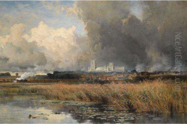 Passing Storm, Ely Oil Painting by Keeley Halswelle