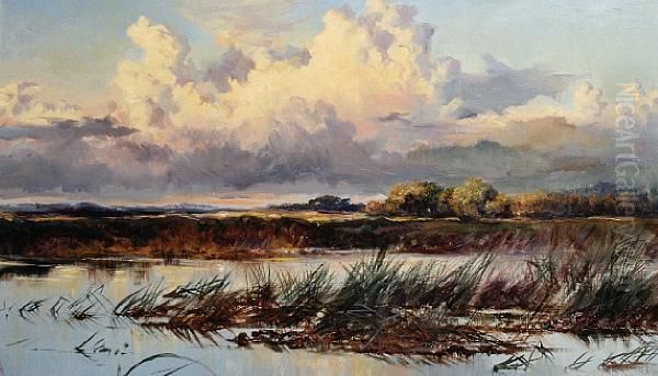 River Landscape Oil Painting by Keeley Halswelle