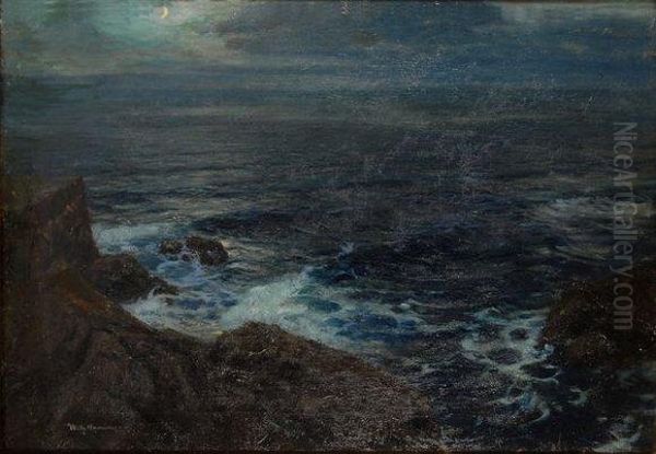 Mer Au Clair De Lune Oil Painting by Willy Hamacher