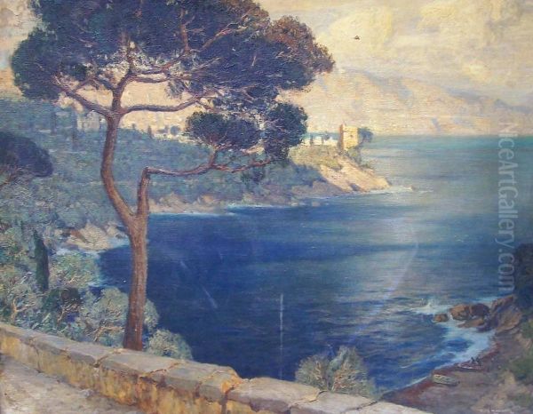 Die Bucht Von Rapallo Oil Painting by Willy Hamacher