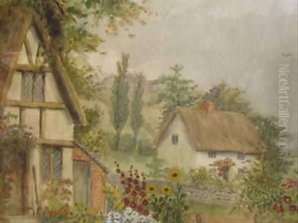 Cottage Ornee Oil Painting by Mabel Hamar