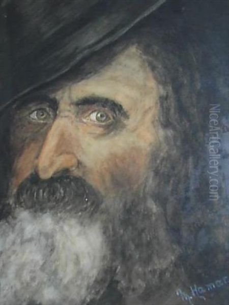 Portrait Of An Arab Oil Painting by Mabel Hamar