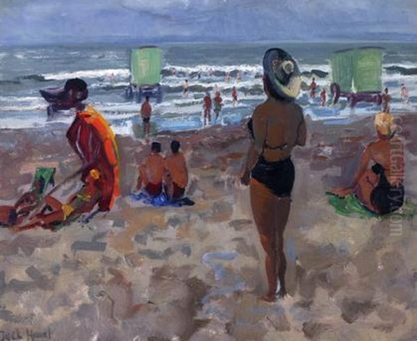 Beach Of Scheveningen Oil Painting by Jack Hamel