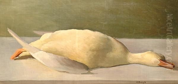 Still Life Of A Dead Duck Oil Painting by Willem Hamel