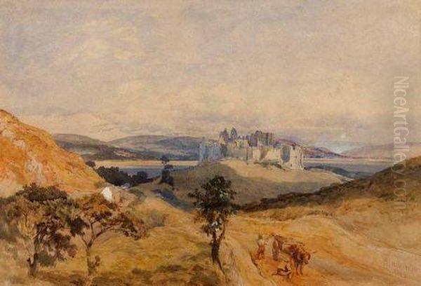 Kidwelly Castle Oil Painting by Robert Jacob Hamerton