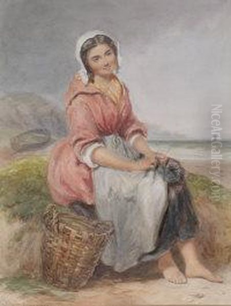 The Pretty Fisher Girl Oil Painting by Robert Jacob Hamerton