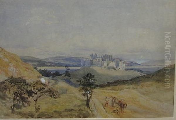 Kidwelly Castle Oil Painting by Robert Jacob Hamerton