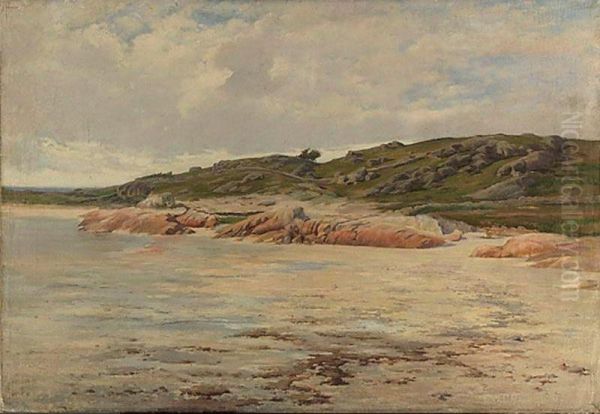 Rocky Beach In Brittany Oil Painting by Edward Wilbur Dean Hamilton