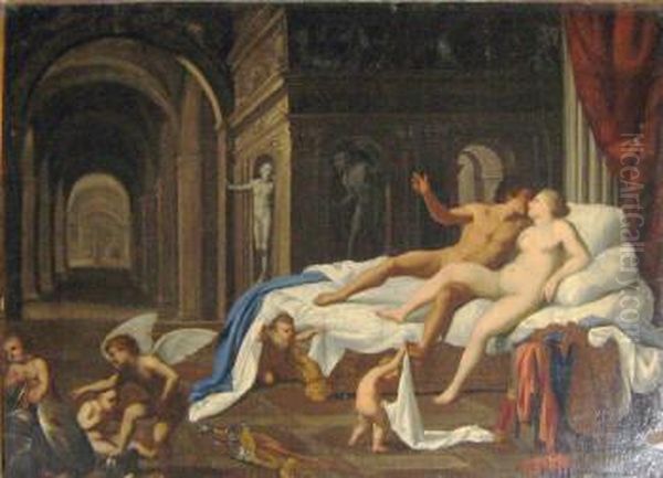 Mars And Venus - With Putti Oil Painting by Gavin Hamilton