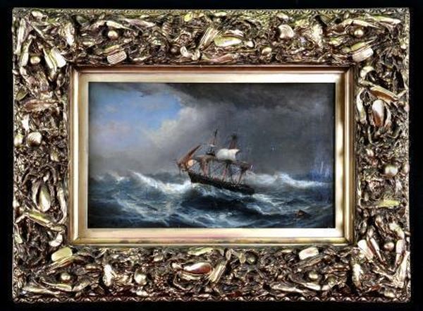 Sailing Ship On A Stormy Sea by Jac Hamilton