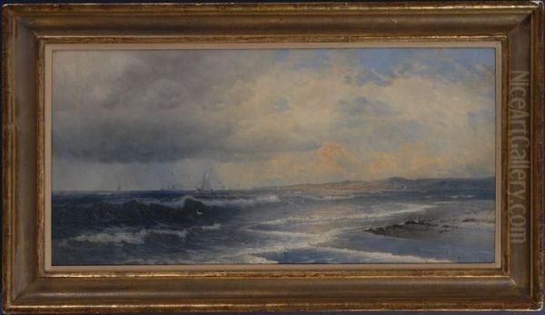 Hamilton:coastal View With Ships Oil Painting by James Hamilton